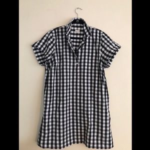 J. Crew Gingham Short-Sleeve Shirtdress